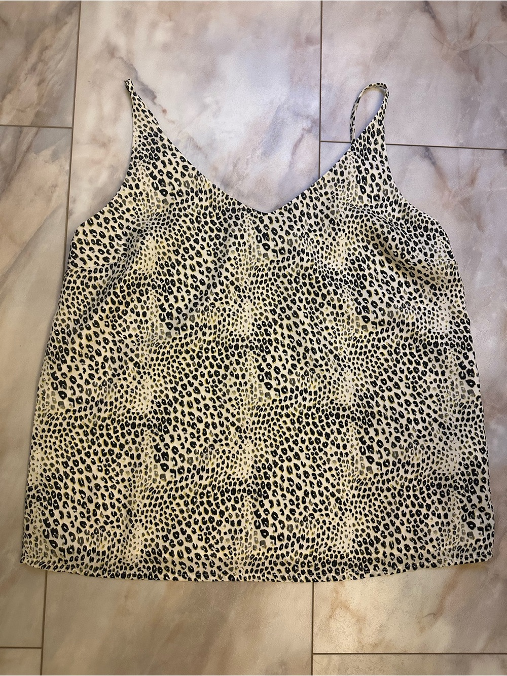 Banana Republic Leopard Print V-Neck Cami - Cream & Black